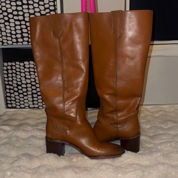 Zara Chestnut Heeled Boots - Picture 6 of 9
